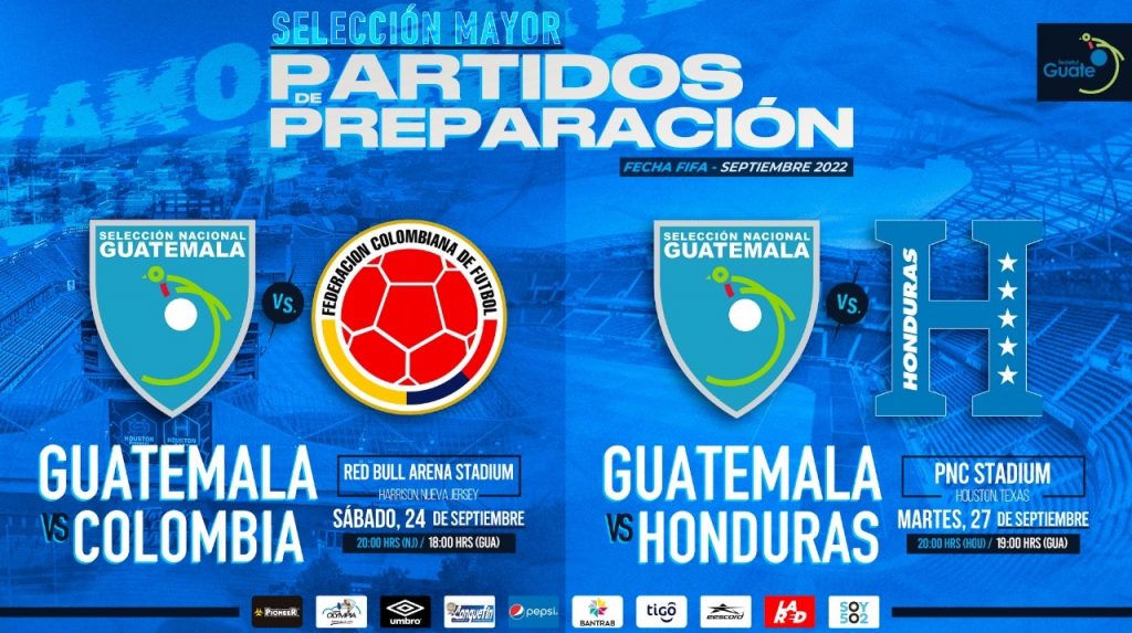 COLOMBIA y SERÁN LOS RIVALES GUATEMALA EN FIFA DE SEPTIEMBRE – FedeFut